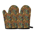 Indian Floral Patchwork Pattern Print Oven Mitts