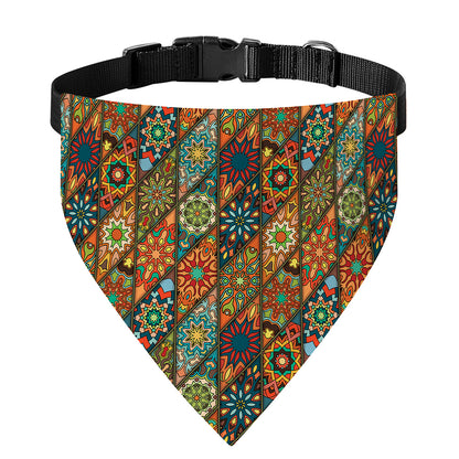Indian Floral Patchwork Pattern Print Over The Collar Dog Bandana