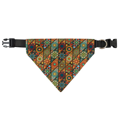 Indian Floral Patchwork Pattern Print Over The Collar Dog Bandana