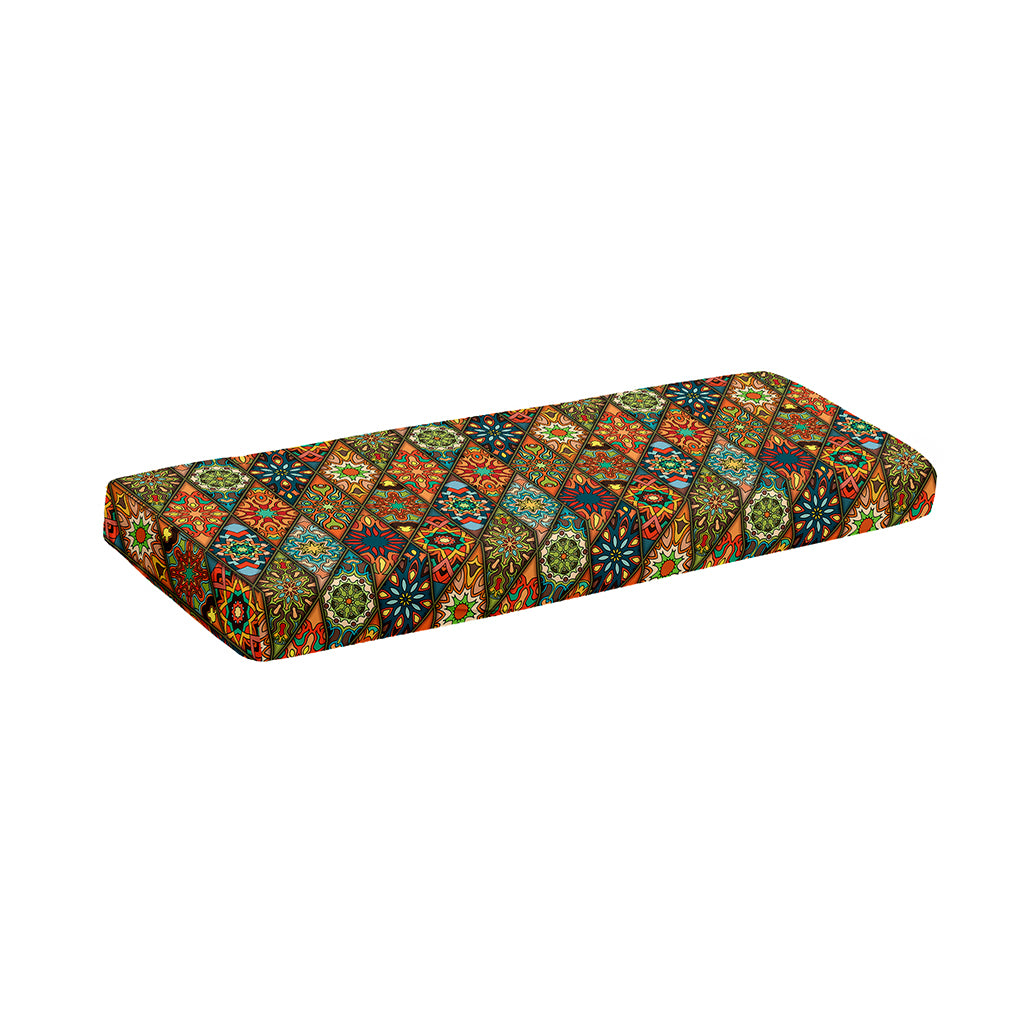Indian Floral Patchwork Pattern Print Piano Keyboard Cover