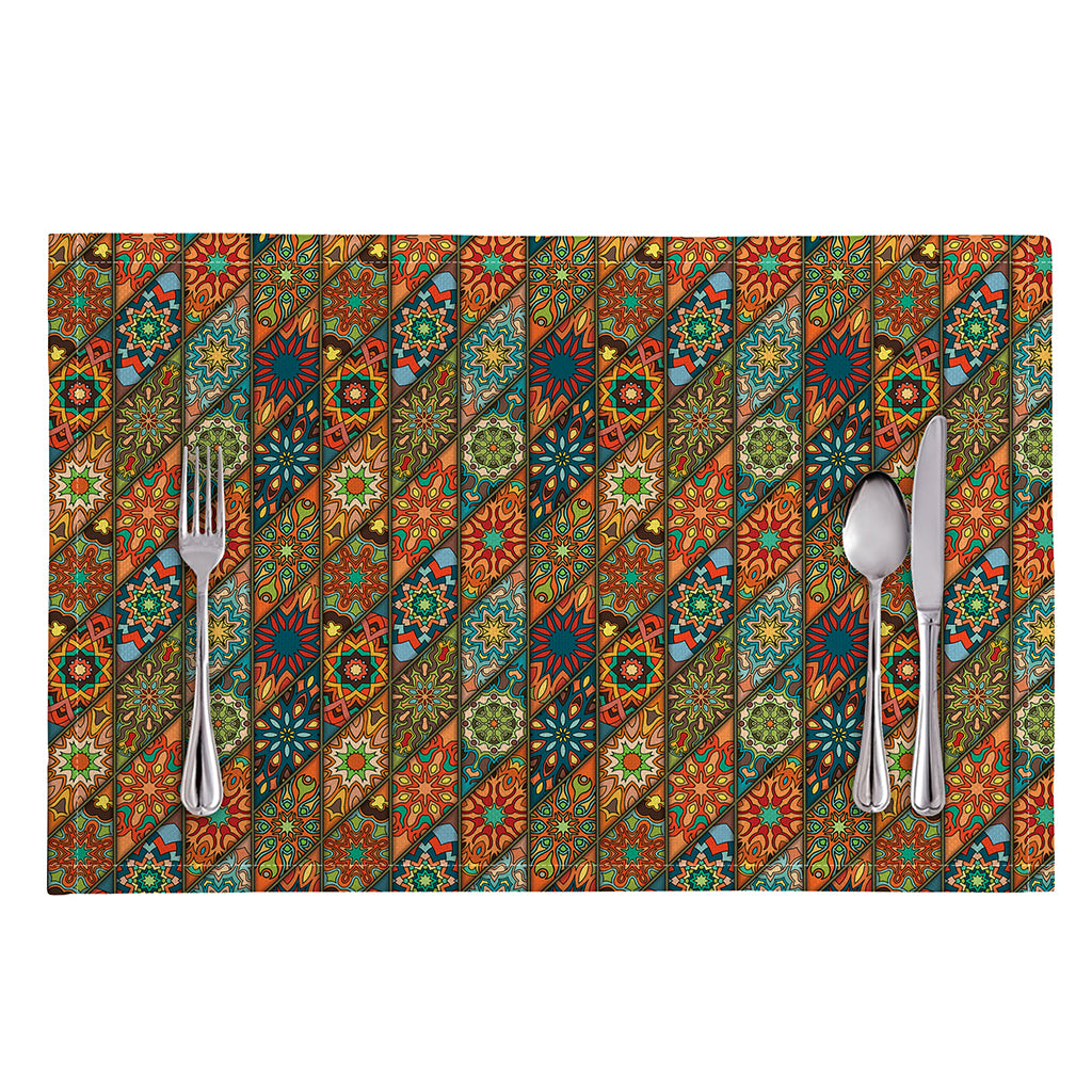 Indian Floral Patchwork Pattern Print Placemat