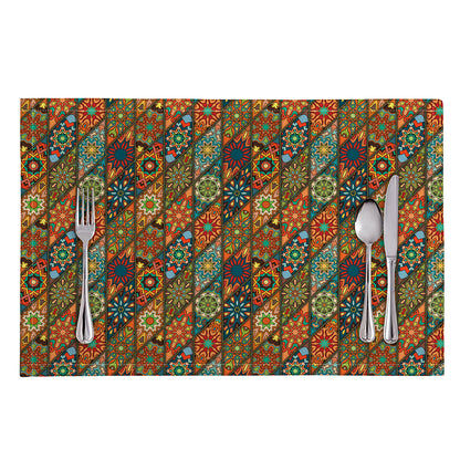 Indian Floral Patchwork Pattern Print Placemat