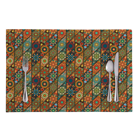 Indian Floral Patchwork Pattern Print Placemat