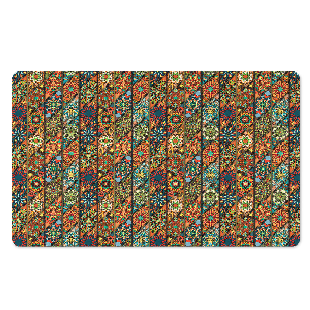 Indian Floral Patchwork Pattern Print Polyester Doormat