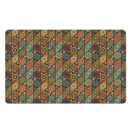 Indian Floral Patchwork Pattern Print Polyester Doormat