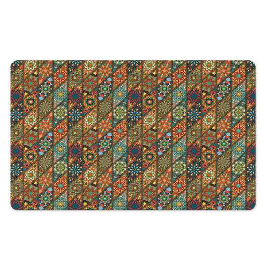 Indian Floral Patchwork Pattern Print Polyester Doormat