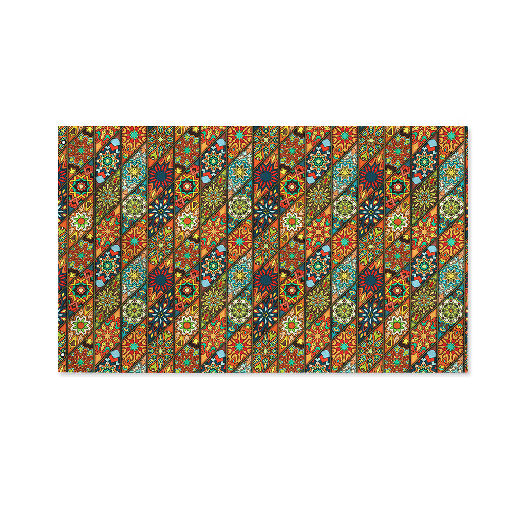 Indian Floral Patchwork Pattern Print Polyester Flag