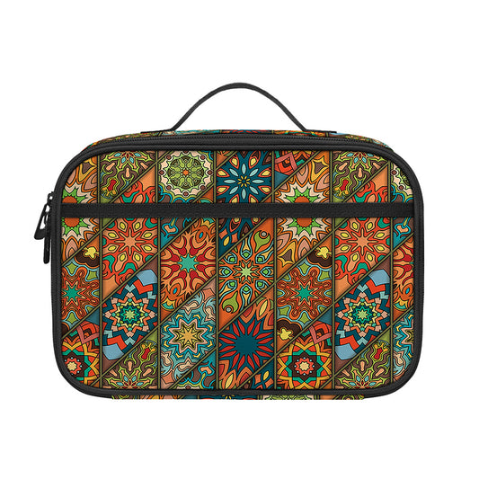 Indian Floral Patchwork Pattern Print Portable Lunch Bag
