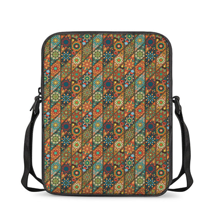 Indian Floral Patchwork Pattern Print Rectangular Crossbody Bag