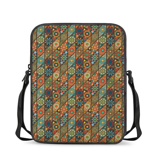 Indian Floral Patchwork Pattern Print Rectangular Crossbody Bag
