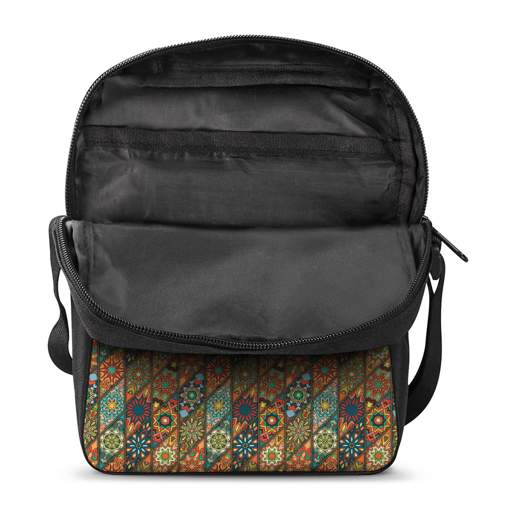 Indian Floral Patchwork Pattern Print Rectangular Crossbody Bag