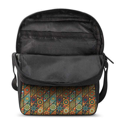 Indian Floral Patchwork Pattern Print Rectangular Crossbody Bag
