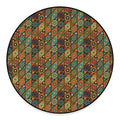 Indian Floral Patchwork Pattern Print Round Floor Mat