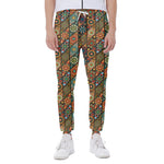 Indian Floral Patchwork Pattern Print Scuba Joggers