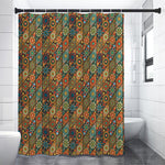 Indian Floral Patchwork Pattern Print Shower Curtain