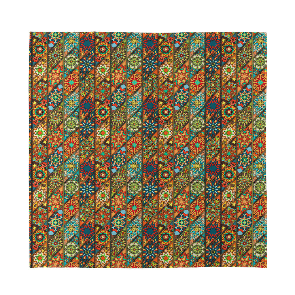 Indian Floral Patchwork Pattern Print Silk Bandana