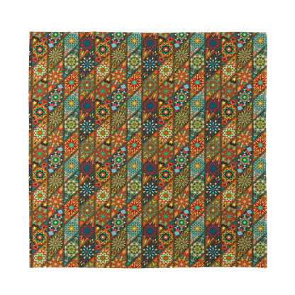 Indian Floral Patchwork Pattern Print Silk Bandana
