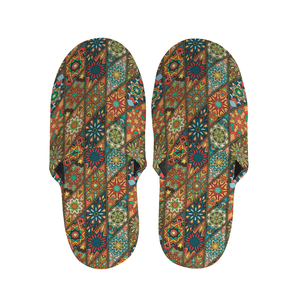 Indian Floral Patchwork Pattern Print Slippers