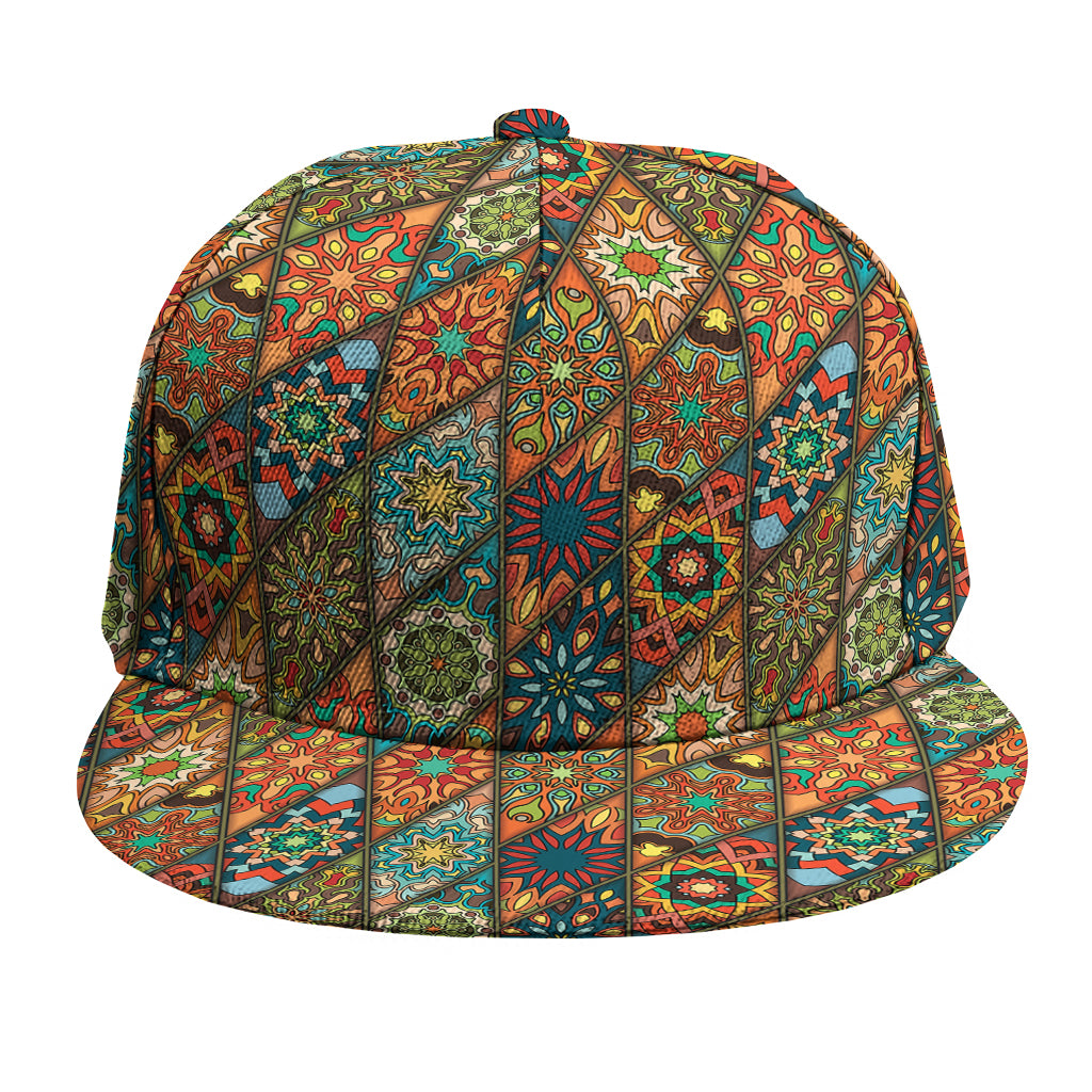 Indian Floral Patchwork Pattern Print Snapback Cap