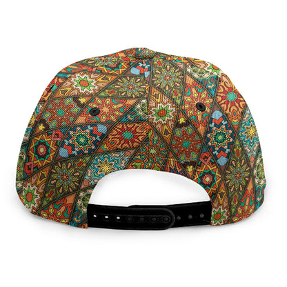 Indian Floral Patchwork Pattern Print Snapback Cap