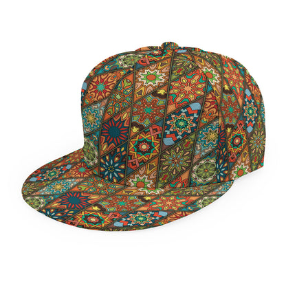 Indian Floral Patchwork Pattern Print Snapback Cap