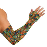 Indian Floral Patchwork Pattern Print Sun Protection Arm Sleeves
