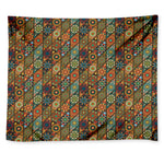 Indian Floral Patchwork Pattern Print Tapestry