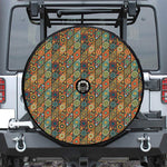 Indian Floral Patchwork Pattern Print Tire Cover With Camera Hole