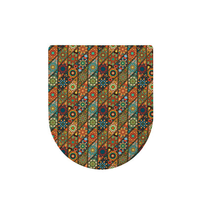 Indian Floral Patchwork Pattern Print Toilet Lid Cover