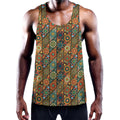 Indian Floral Patchwork Pattern Print Men's Workout Tank Top