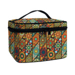 Indian Floral Patchwork Pattern Print Travel Makeup Bag