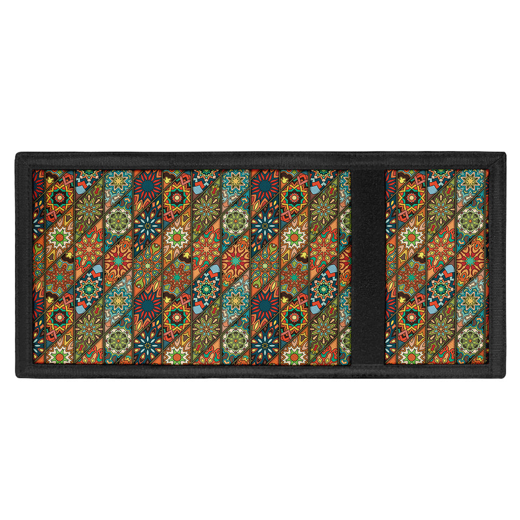 Indian Floral Patchwork Pattern Print Trifold Wallet
