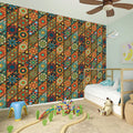 Indian Floral Patchwork Pattern Print Wall Sticker