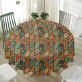 Indian Floral Patchwork Pattern Print Waterproof Round Tablecloth