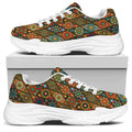 Indian Floral Patchwork Pattern Print White Chunky Shoes