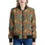 Indian Floral Patchwork Pattern Print Women's Bomber Jacket