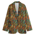 Indian Floral Patchwork Pattern Print Women's Cotton Blazer