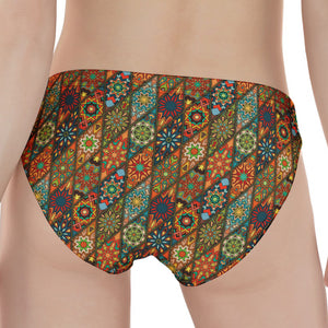 Indian Floral Patchwork Pattern Print Women's Panties