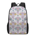 Indian Flower Elephant Pattern Print 17 Inch Backpack