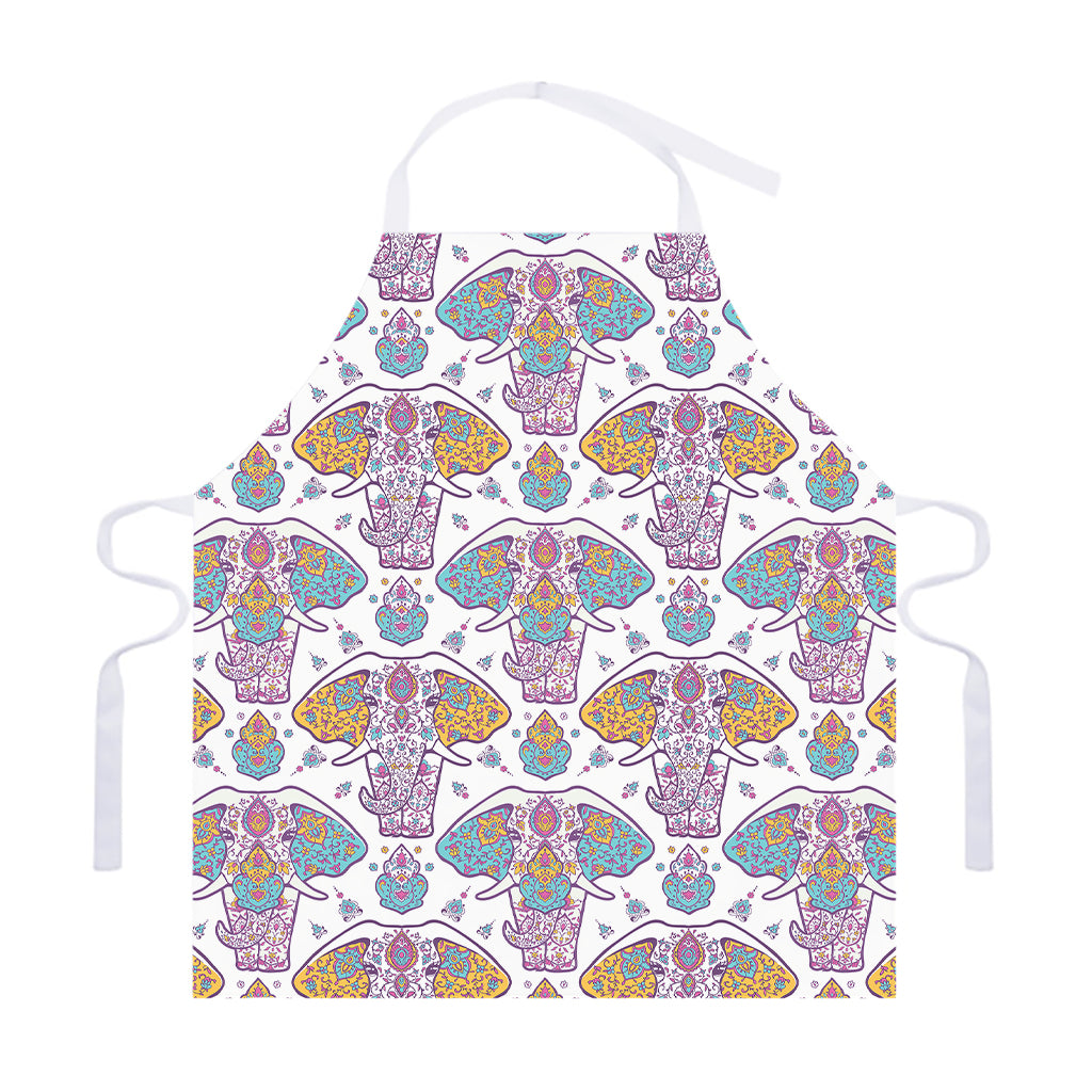 Indian Flower Elephant Pattern Print Adjustable Apron