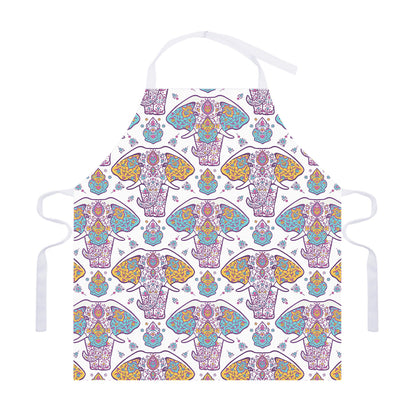 Indian Flower Elephant Pattern Print Adjustable Apron