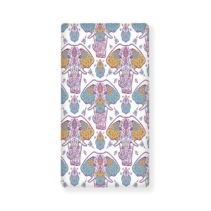 Indian Flower Elephant Pattern Print Baby Crib Sheet