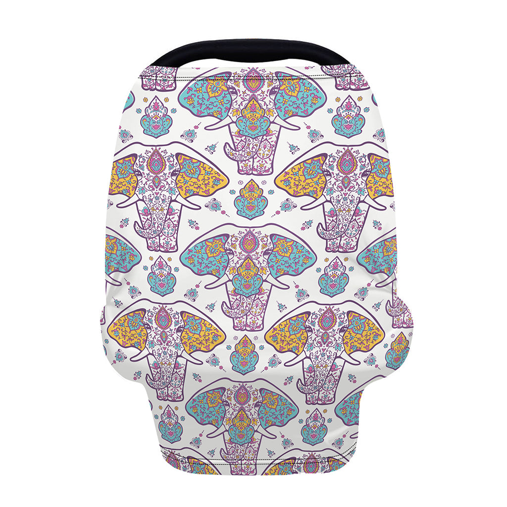 Indian Flower Elephant Pattern Print Baby Seat Cover