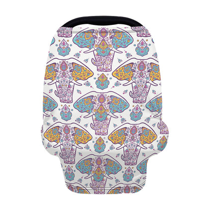 Indian Flower Elephant Pattern Print Baby Seat Cover
