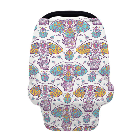 Indian Flower Elephant Pattern Print Baby Seat Cover