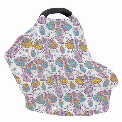 Indian Flower Elephant Pattern Print Baby Seat Cover