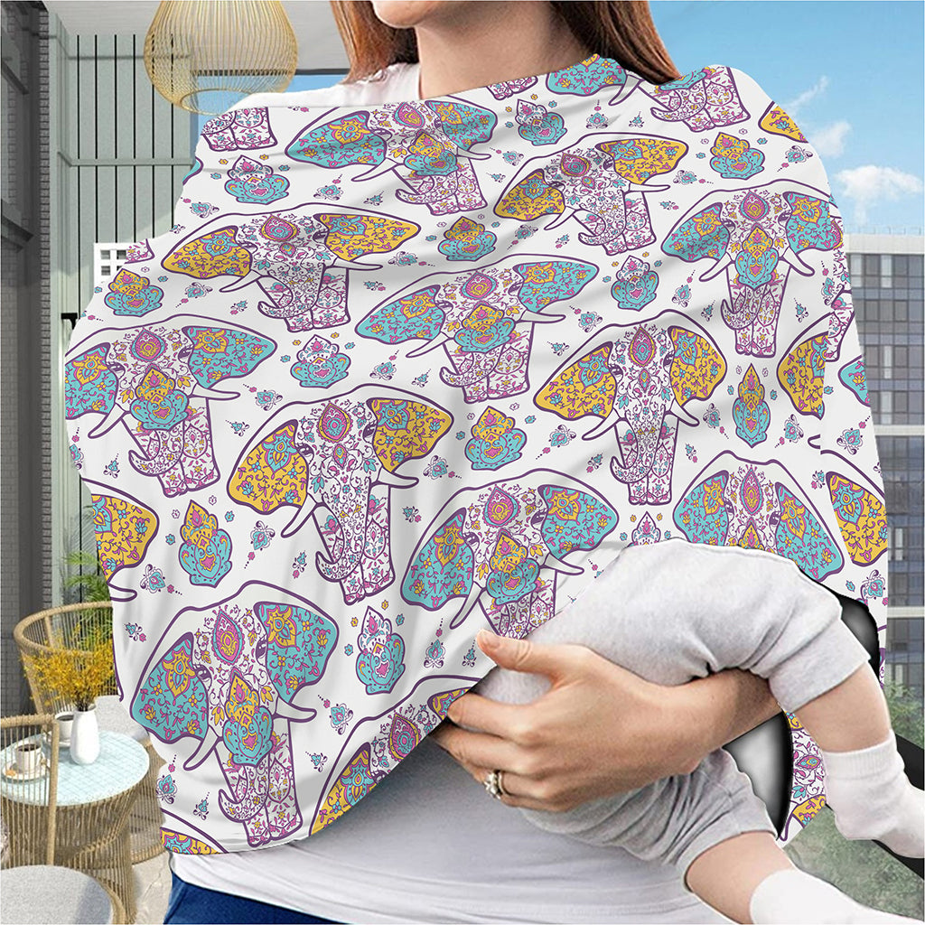 Indian Flower Elephant Pattern Print Baby Seat Cover