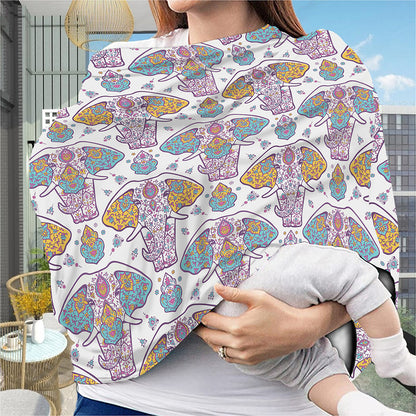 Indian Flower Elephant Pattern Print Baby Seat Cover