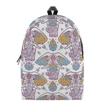Indian Flower Elephant Pattern Print Backpack
