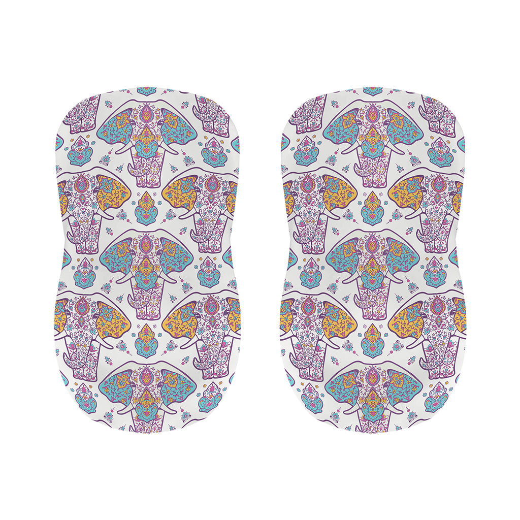 Indian Flower Elephant Pattern Print Bar Stool Covers